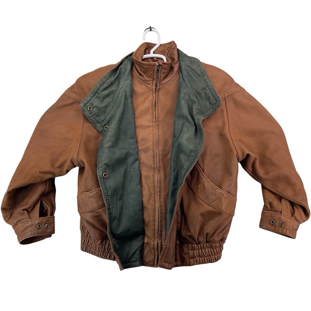 Adventure Bound by Wilsons Brown Leather Bomber Jacket Men's Small Thinsulate In
